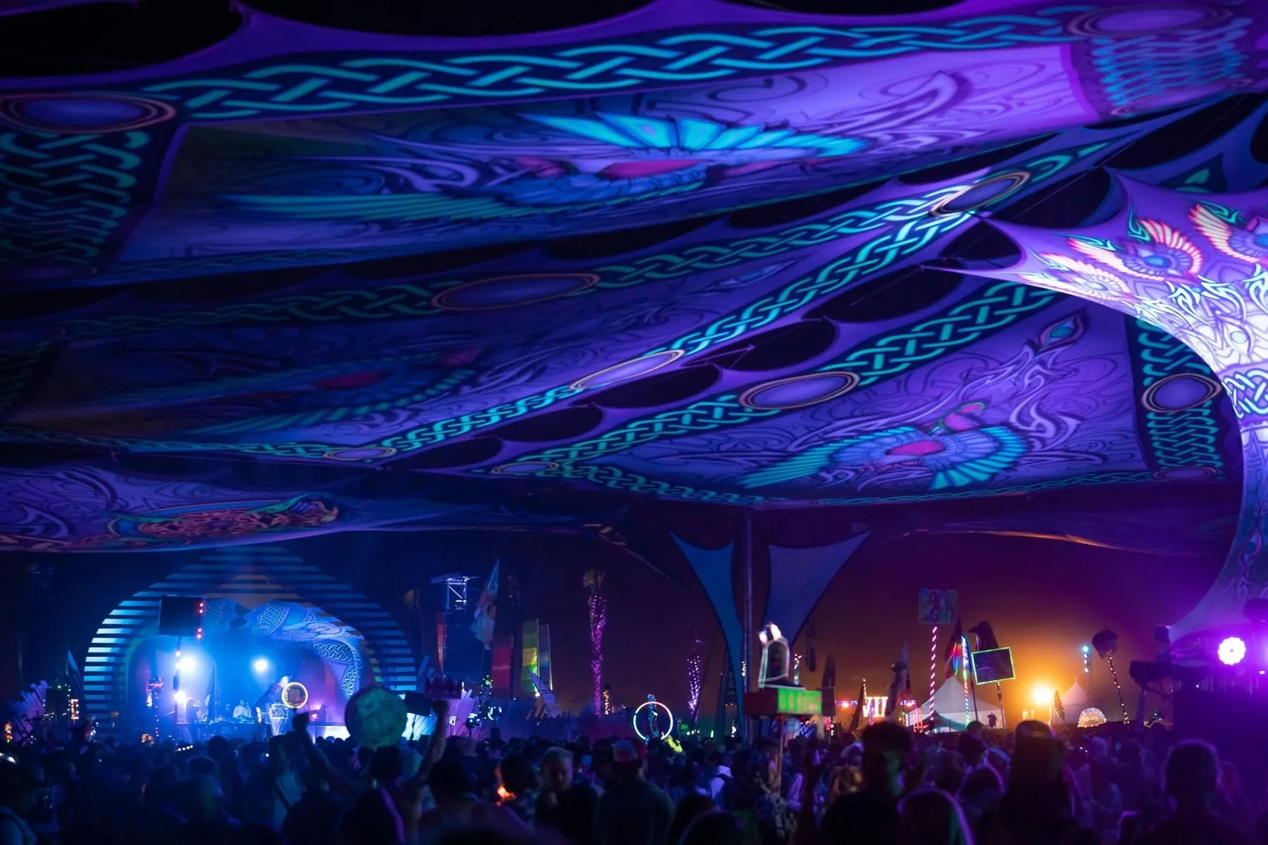 Colorful night canopy — festival photograph