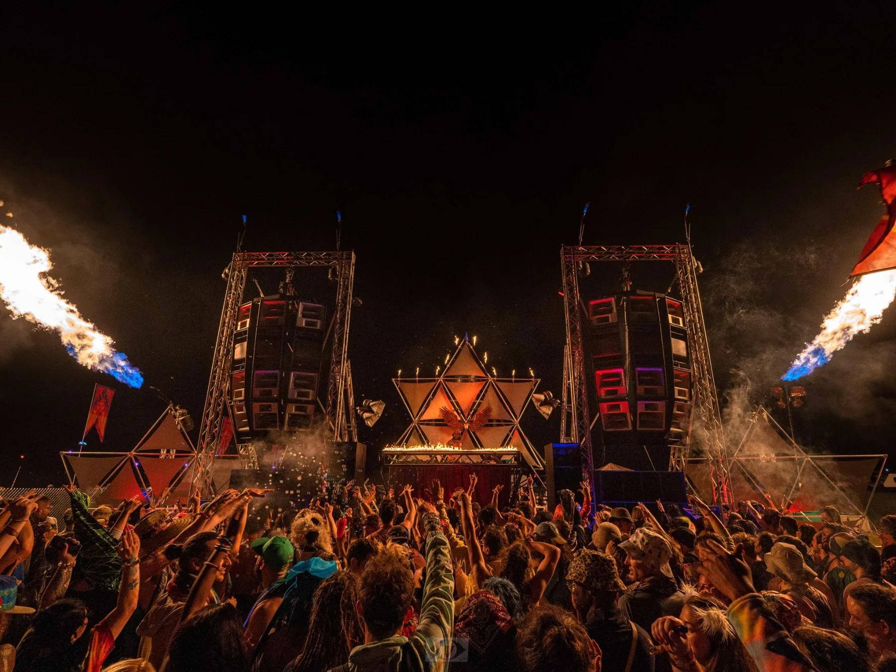 Fire and music after dark — festival photograph
